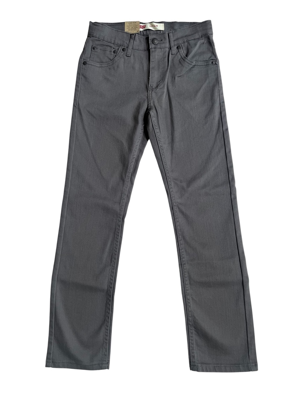 Levi’s 511 Slim Gray Pants Boy’s Sz 12 Reg 26 X 26 Adjustable Waist New